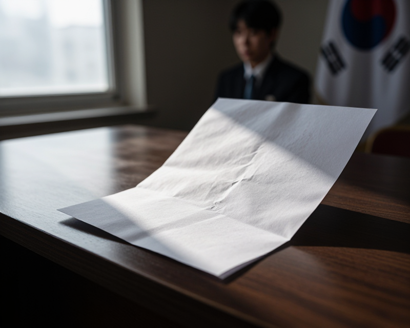 Symbolic Ballot Paper in a Dimly Lit Polling Station
