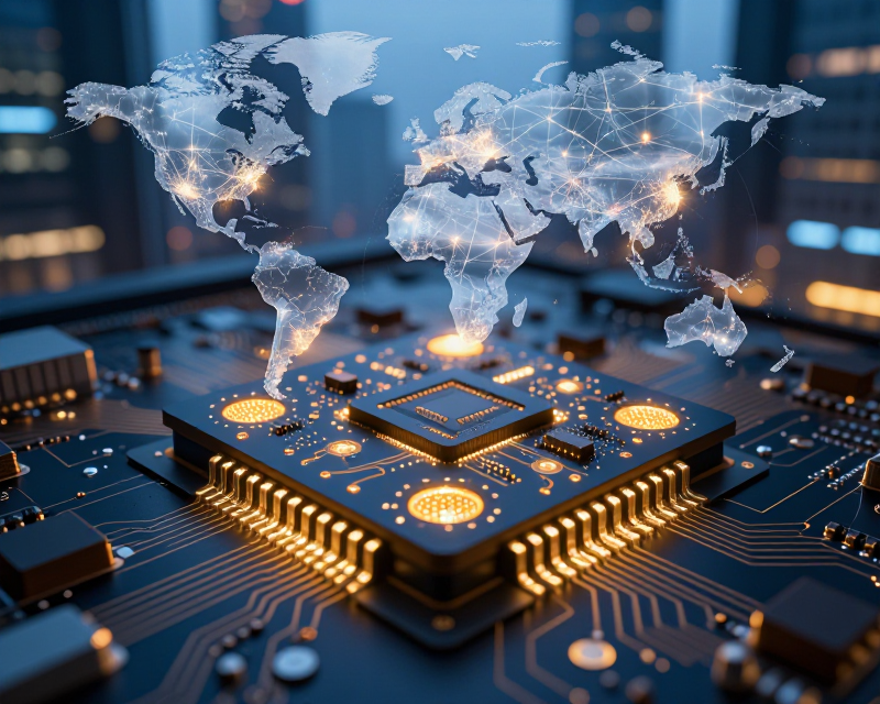 Global Tech and Finance Concept