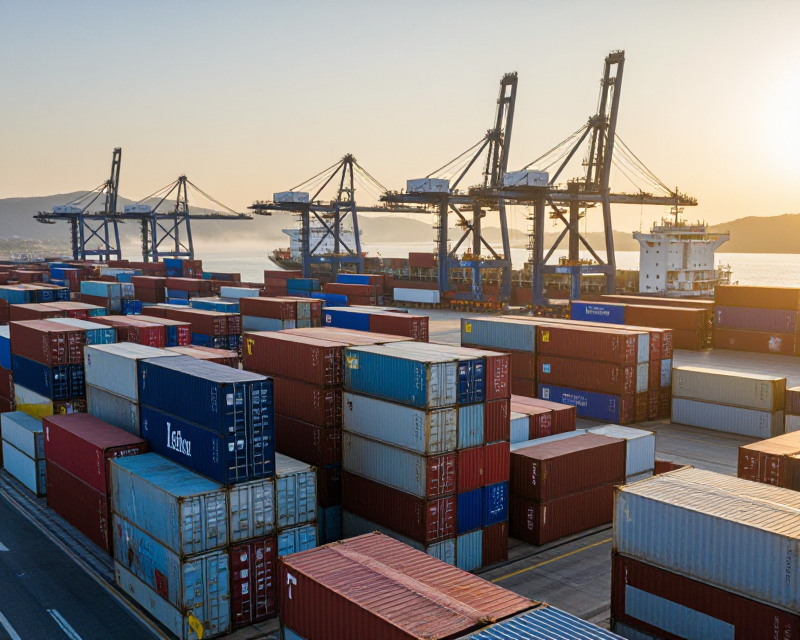 Dynamic Korean Port at Sunrise