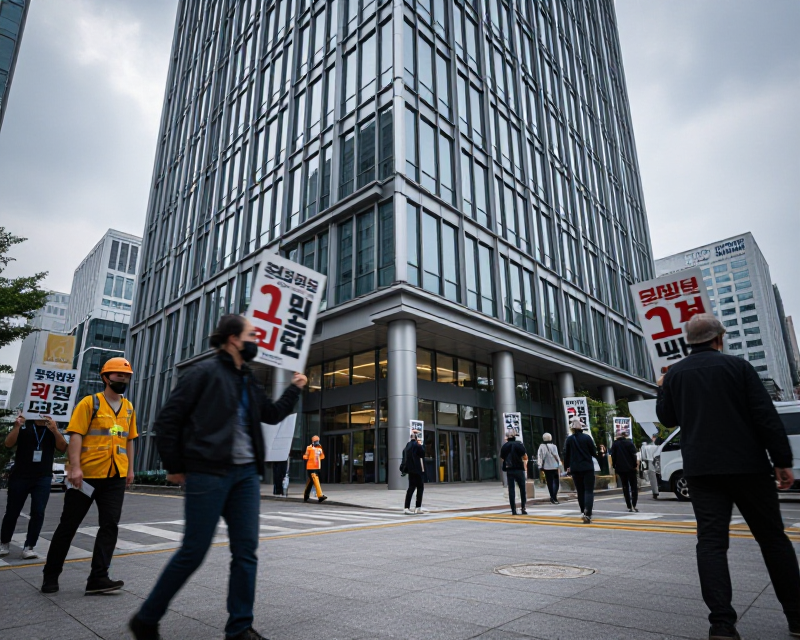 Protest at Naver Z Headquarters