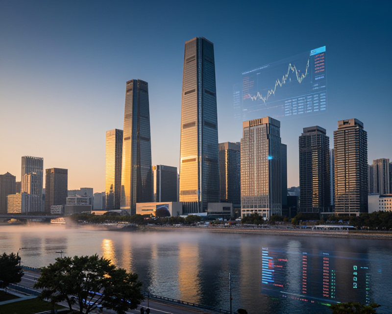 Seoul Financial District with Digital Charts